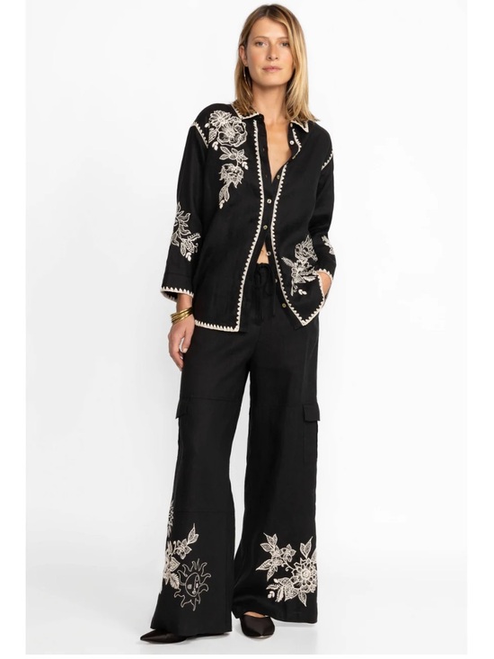 Johnny Was Pants - Johnny Was Addison Drawstring Wide Leg Pant